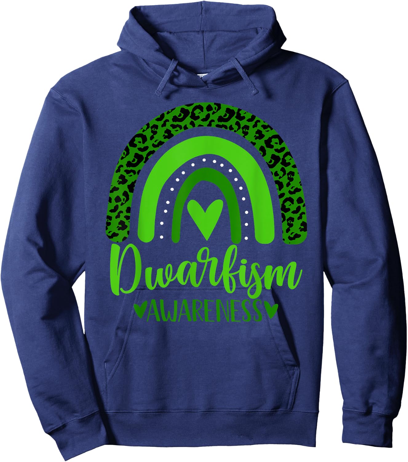 we wear Green rainbow awsewome for Dwarfism Awareness Hoodie - Hoodie | Navy