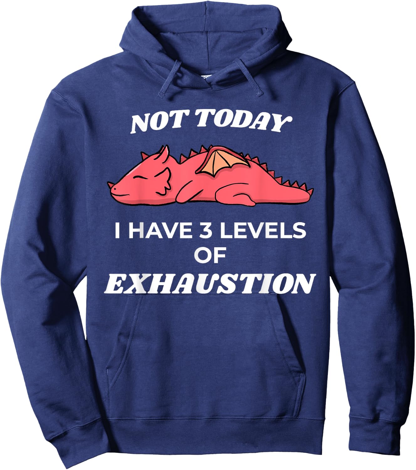 Kawaii Dragon 3 Levels of Exhaustion Tabletop Dungeons Hoodie - Hoodie | Navy