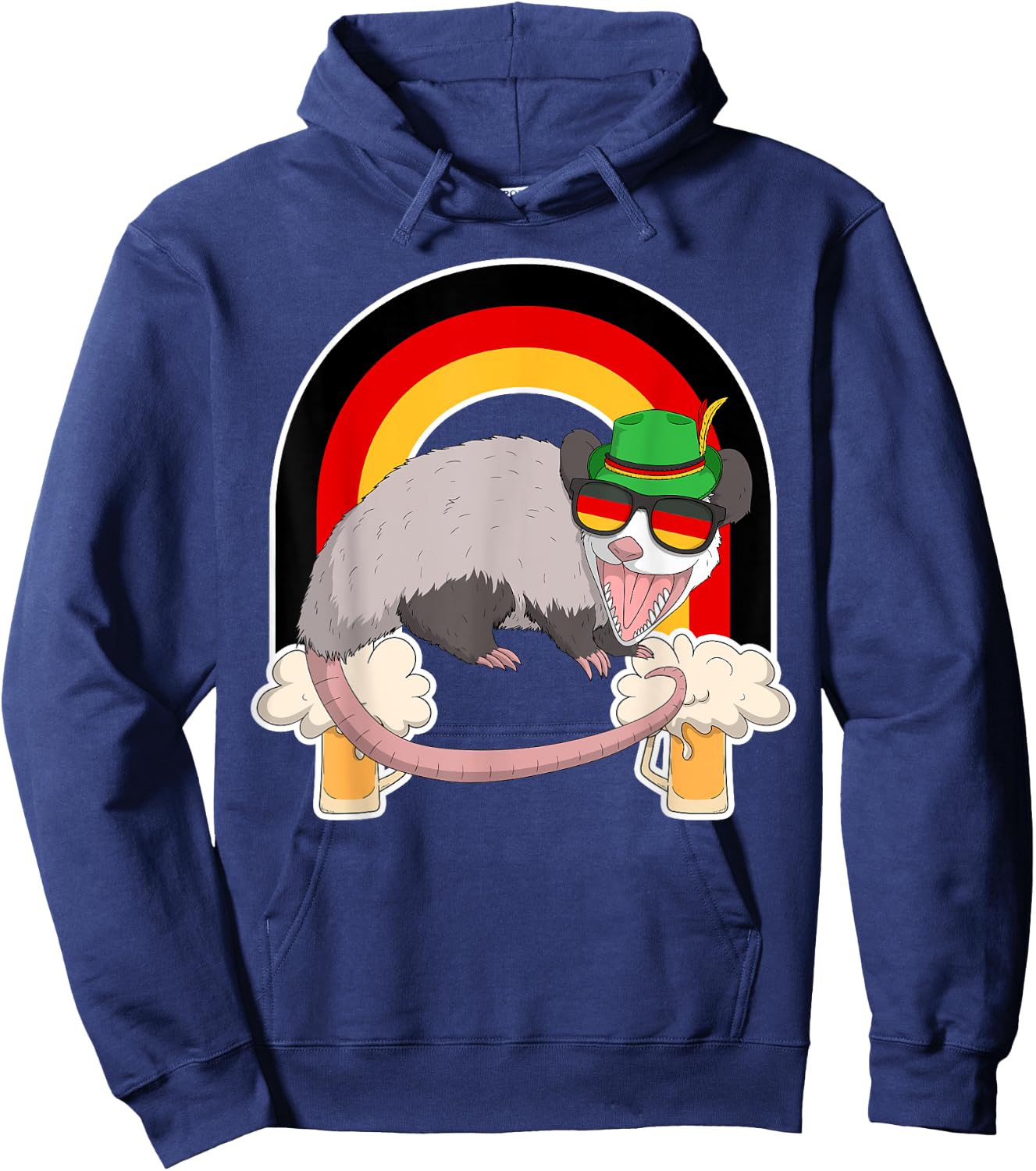 Possum Beer Oktoberfest Prost German Flag Funny Opossum Gift Hoodie - Hoodie | Navy