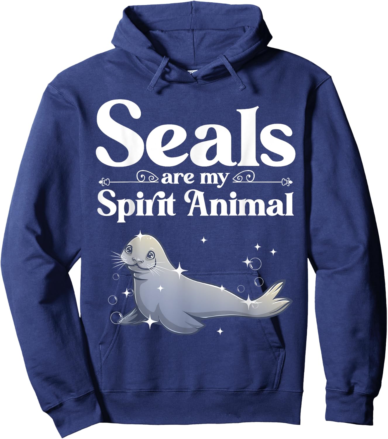 Funny Seal Designs Women Sea Animal Lovers Pinnipeds Hoodie - Hoodie | Navy