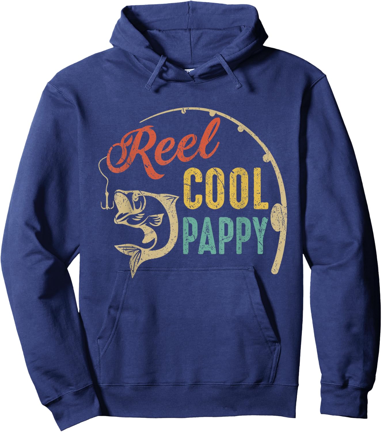 Fathers Day Shirt Vintage Fishing Reel Cool Pappy Hoodie - Hoodie | Navy