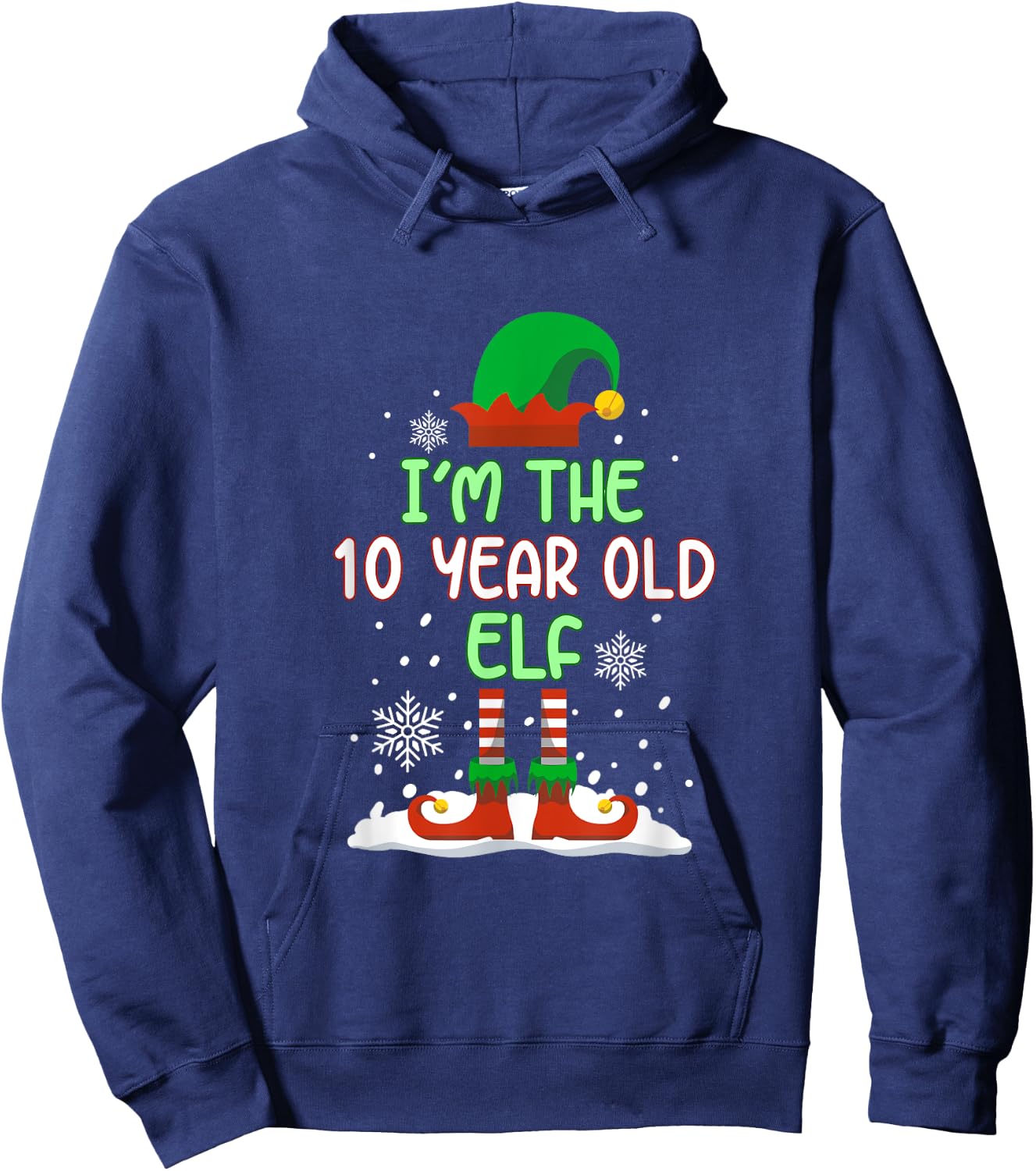 The 10 Year Old Elf Family Matching Christmas Pajama Kids Hoodie - Hoodie | Navy