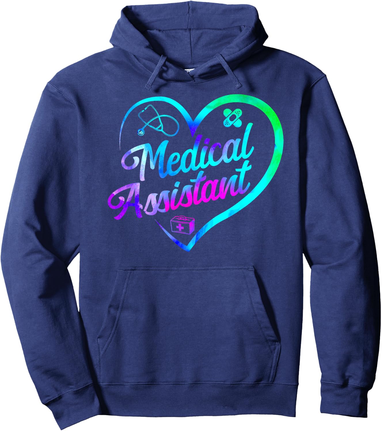 Certified Medical Assistant Watercolor Heart CMA Hoodie - Hoodie | Navy