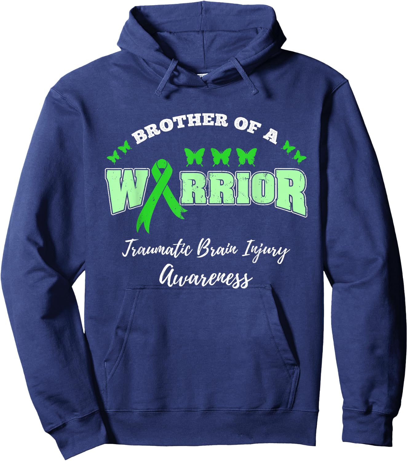Brother Of A Warrior TBI Awareness TBI Warrior Hoodie - Hoodie | Navy
