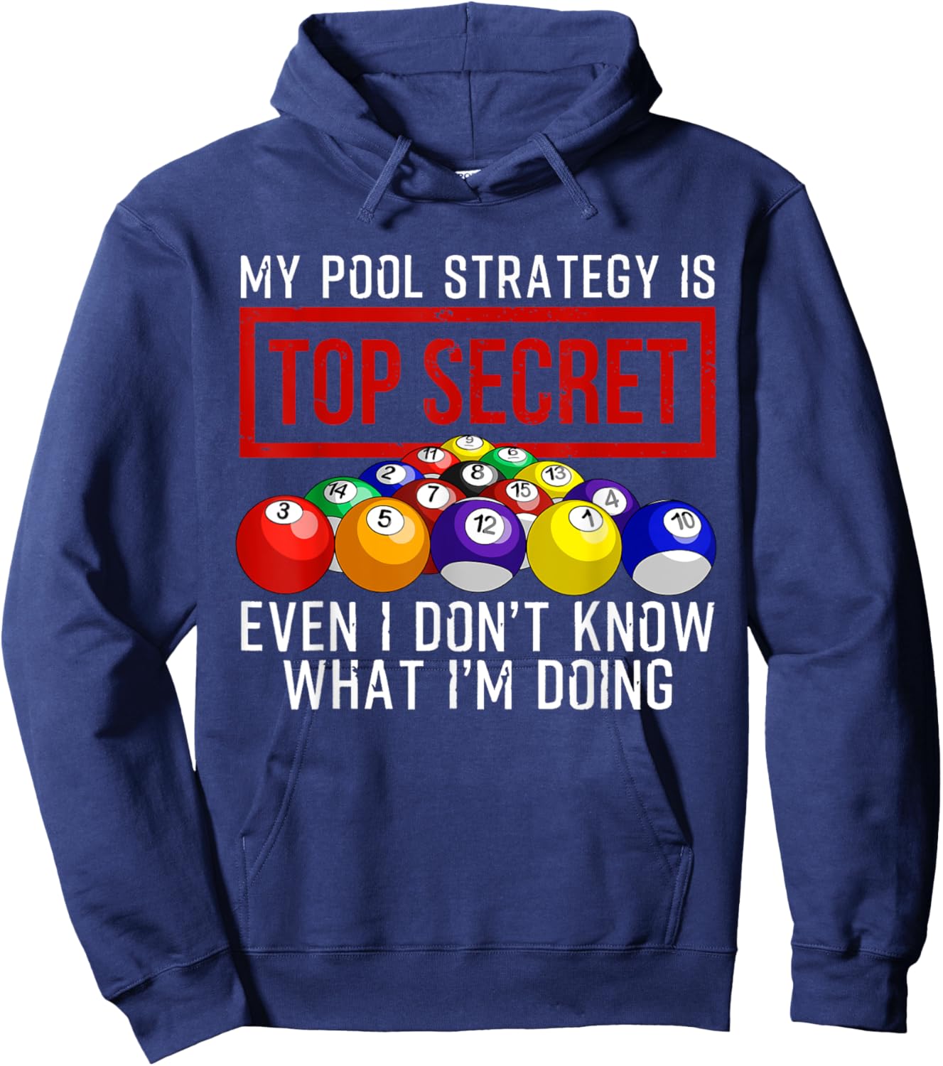 Funny Pool Player Billiards Gift Women Game Play Small Hoodie - Hoodie | Navy