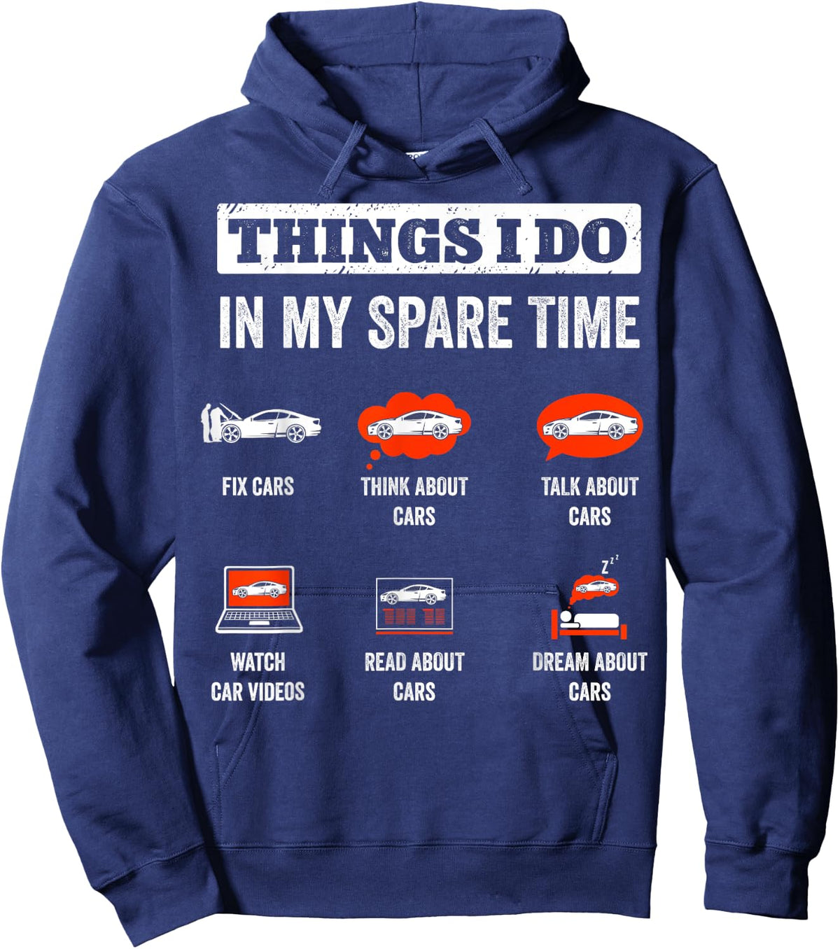 Things I Do In My Spare Time Fix Cars Funny Auto Mechanic Hoodie - Hoodie | Navy