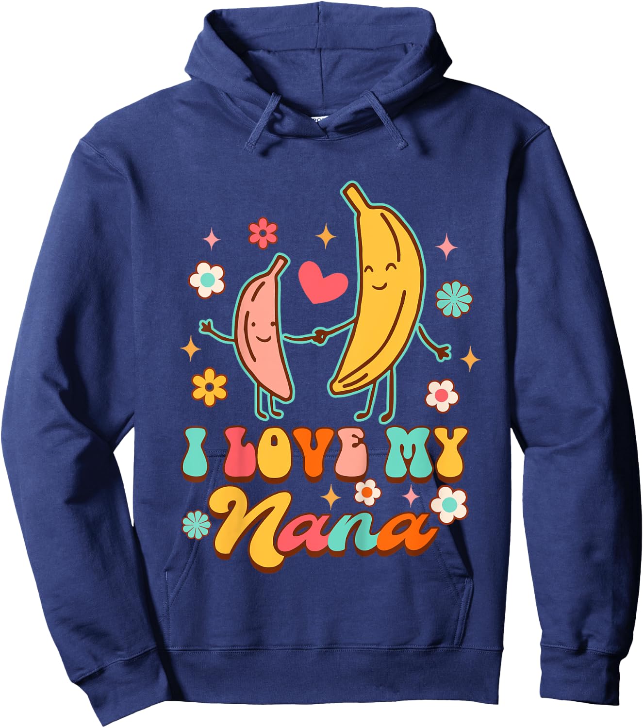 Cute Banana Baby Shower Grandma Nana Mimi I Love My Nana Hoodie - Hoodie | Navy