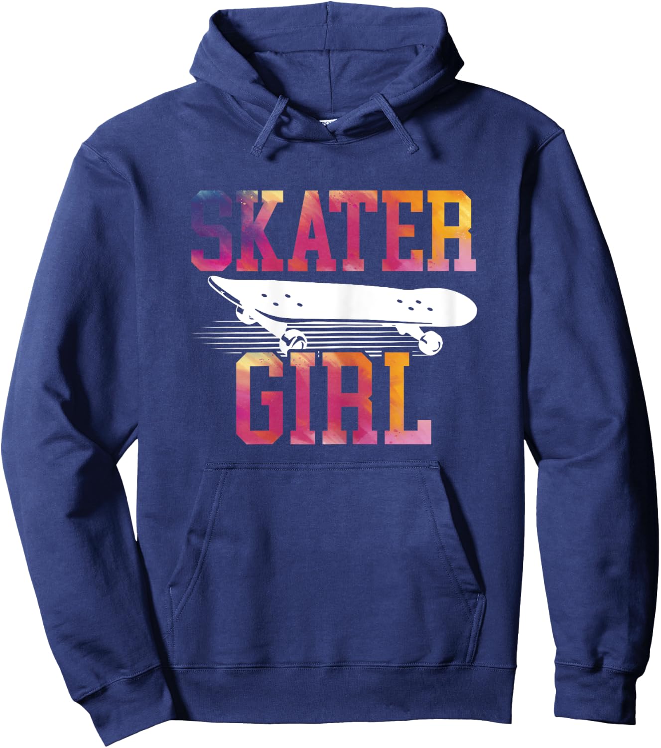 Skater Girl Design Skateboard Skateboarding Skate Vintage Hoodie - Hoodie | Navy