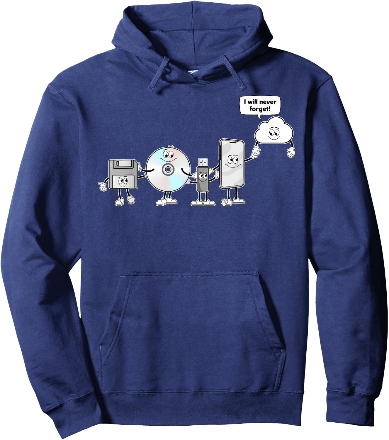 From Floppy to Cloud - The Evolution of Storage Media Hoodie - Hoodie | Navy