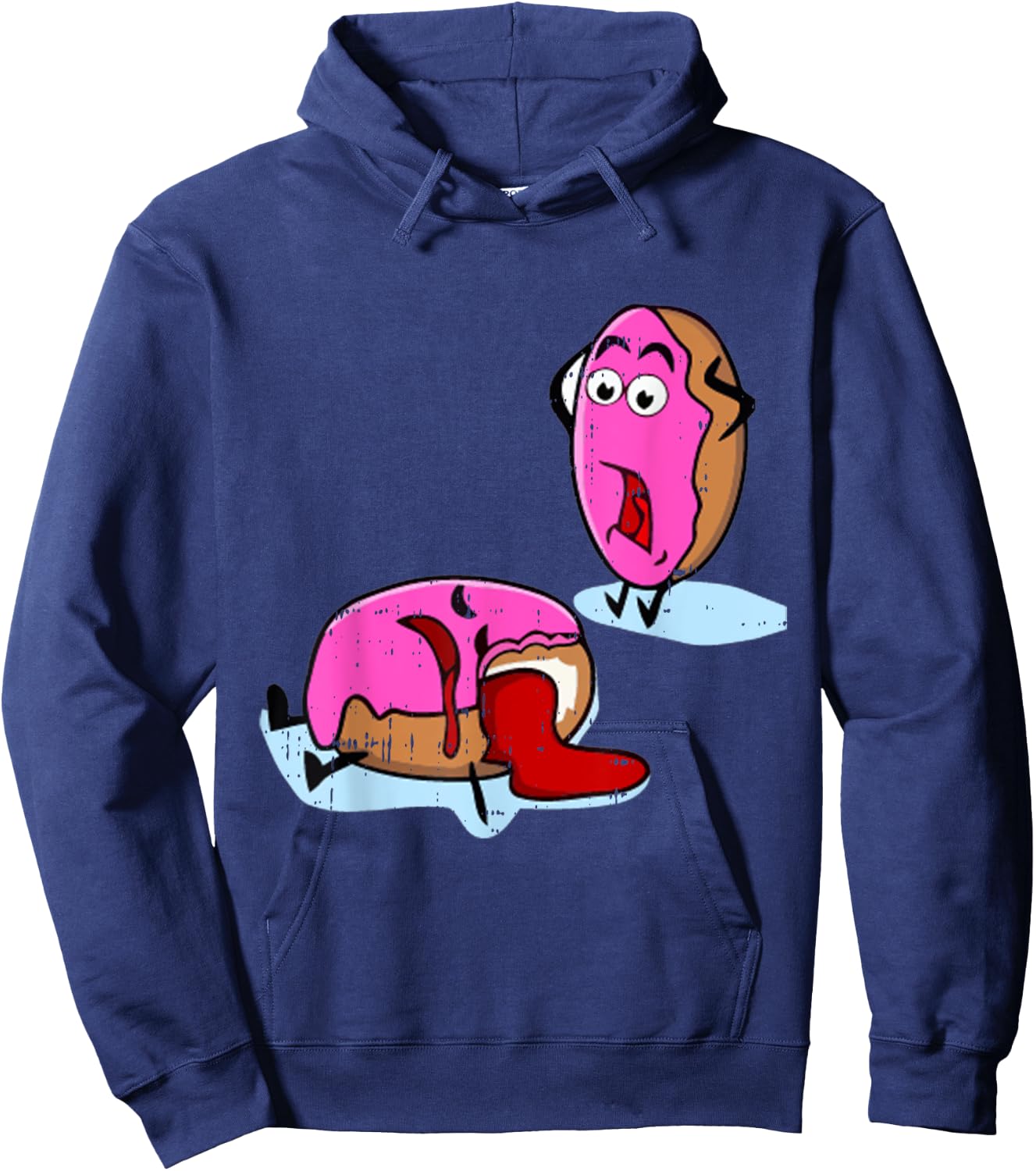 Dead Doughnut Bite Funny Donut Joke Sweets Dessert Gift Hoodie - Hoodie | Navy