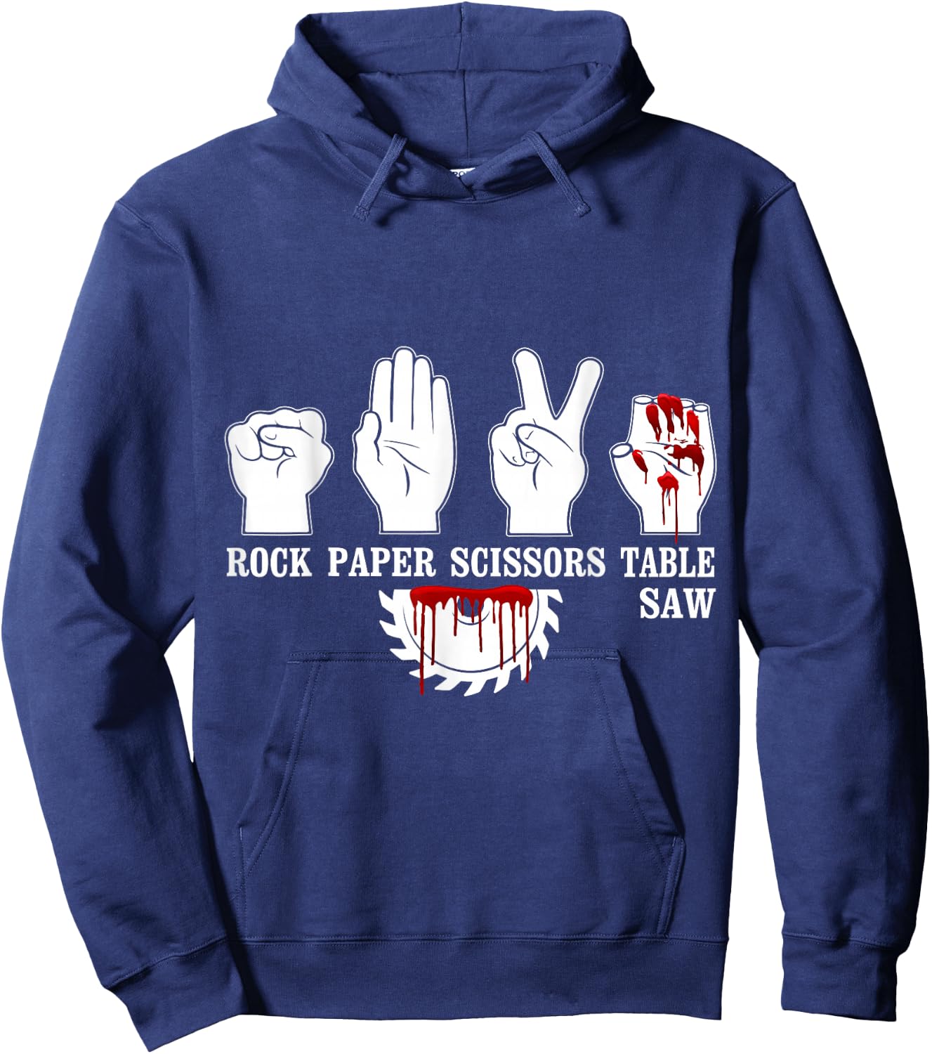 Rock Paper Scissor Table Saw Funny Carpentry Woodworking Hoodie - Hoodie | Navy