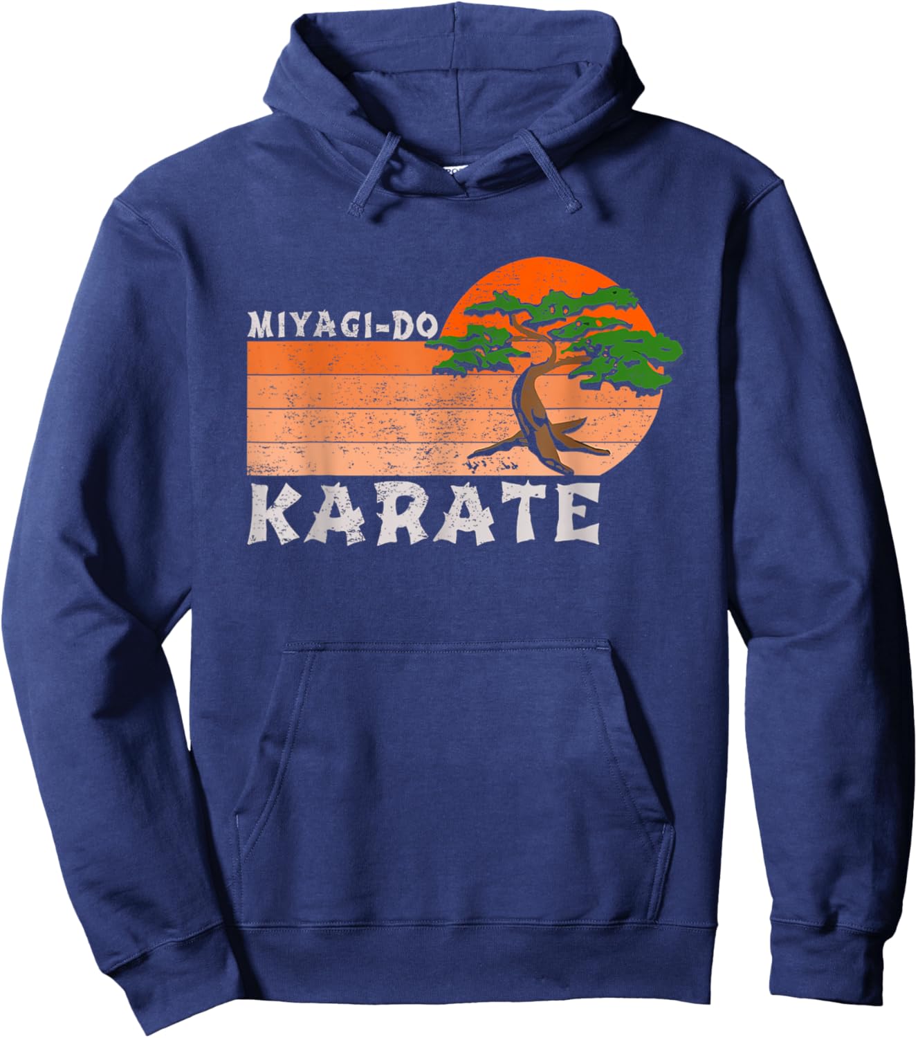 Miyagi-Do Karate Funny Vintage Karate Bonsai Tree Hoodie - Hoodie | Navy