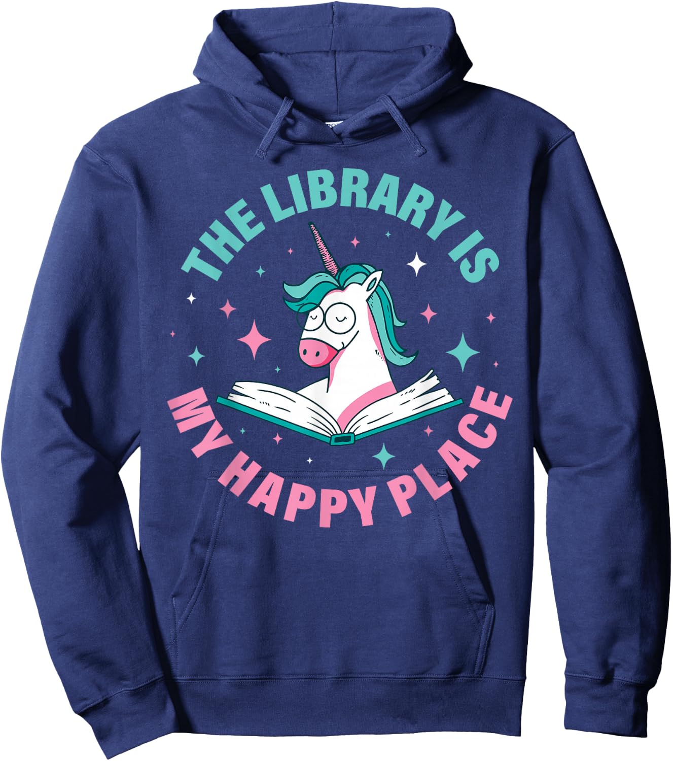 The Library Is My Happy Place Hoodie - Hoodie | Navy