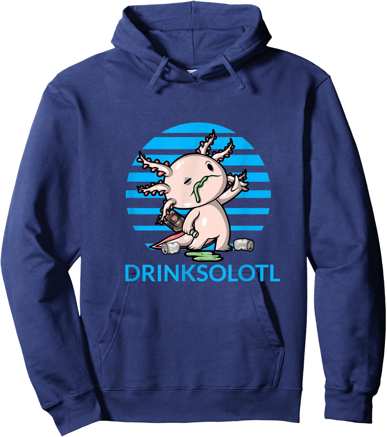 Drinksolotl Cute Axolotl Drunk Funny Drinking Alcohol Adult Hoodie - Hoodie | Navy