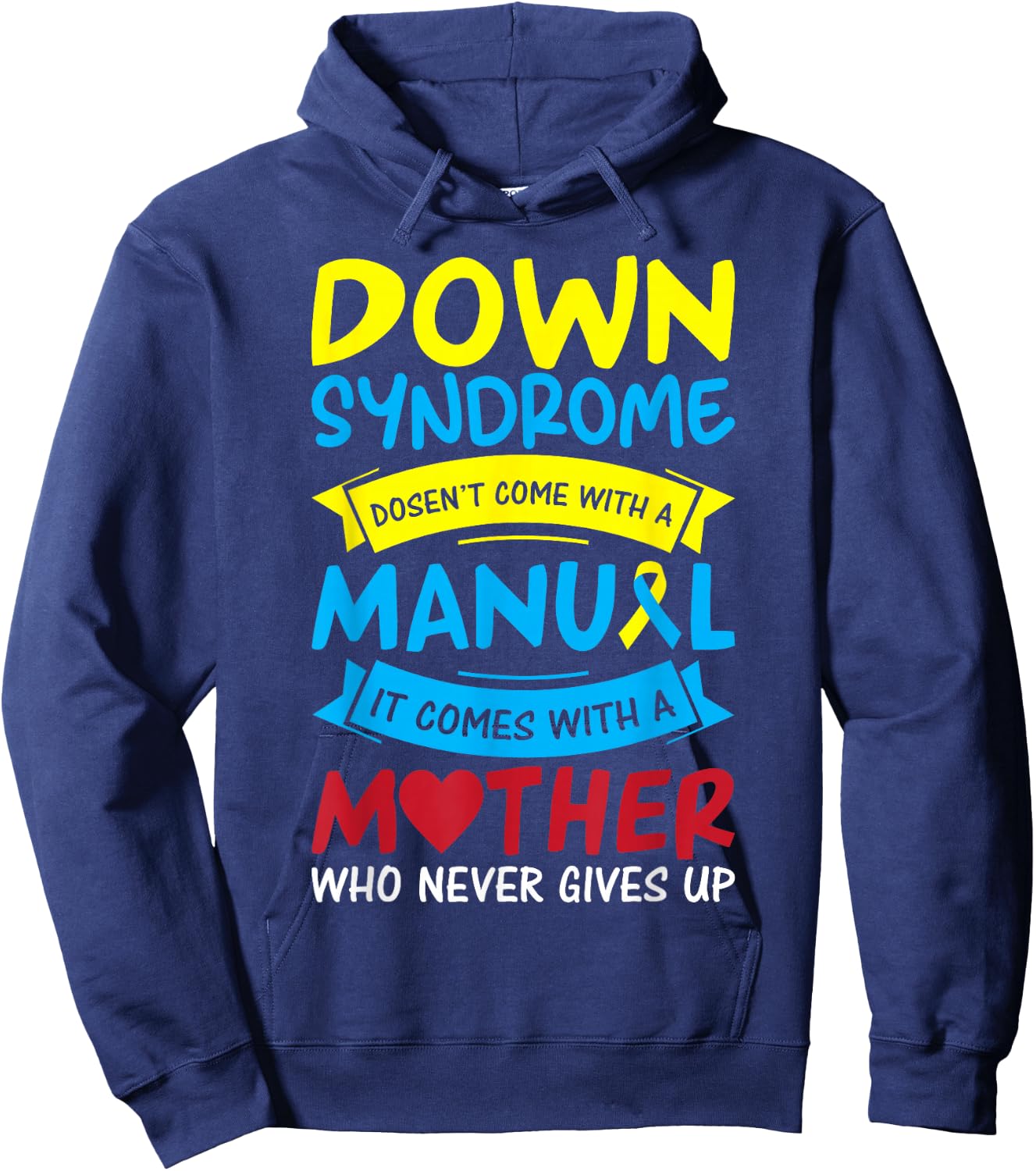 Down Syndrome Mom Mother Novelty T21 Day Awareness Novelty Hoodie - Hoodie | Navy