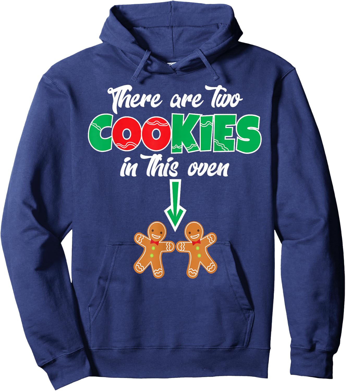 Christmas Twins Expecting Mom Pregnant Wife Hoodie - Hoodie | Navy
