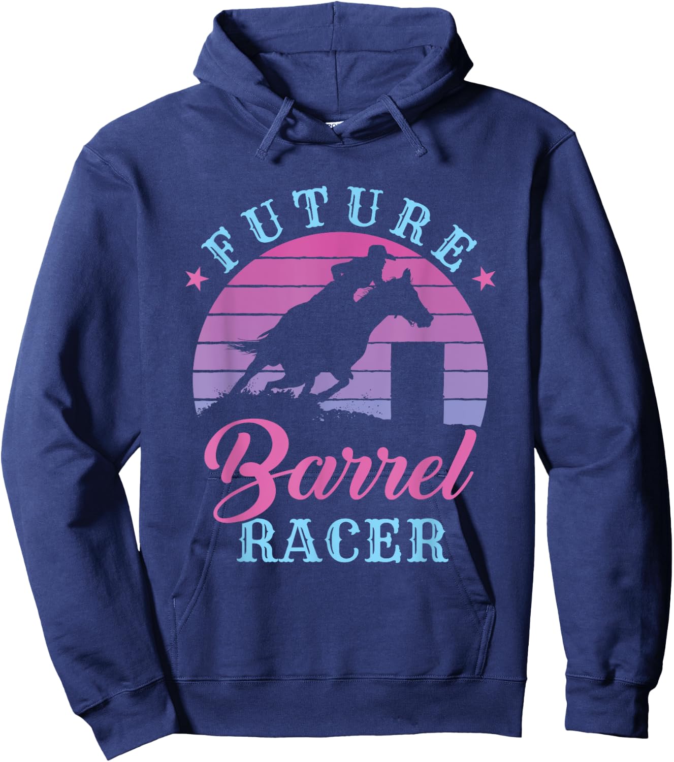 Future Barrel Racer Cute Cowgirl Western Barrel Racing Hoodie - Hoodie | Navy