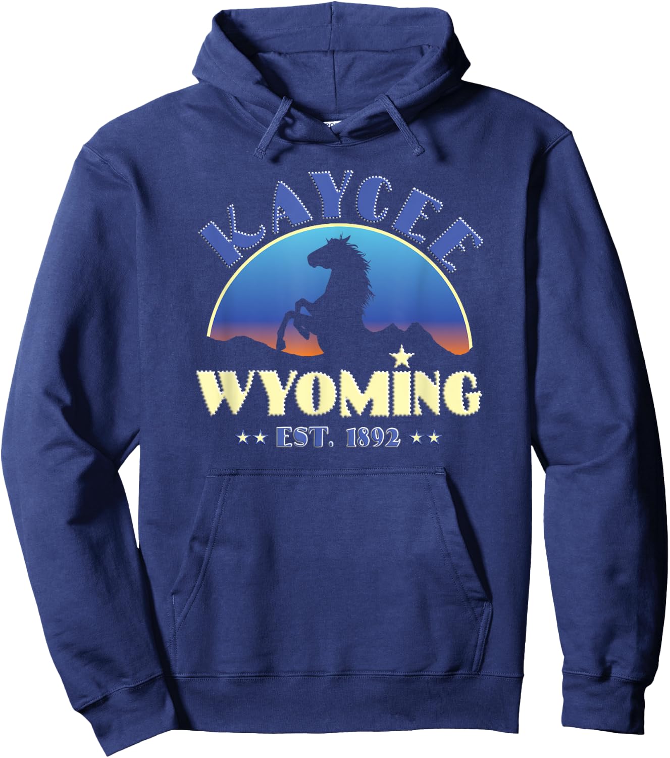 Kaycee Wyoming WY Wild Horse Hoodie - Hoodie | Navy