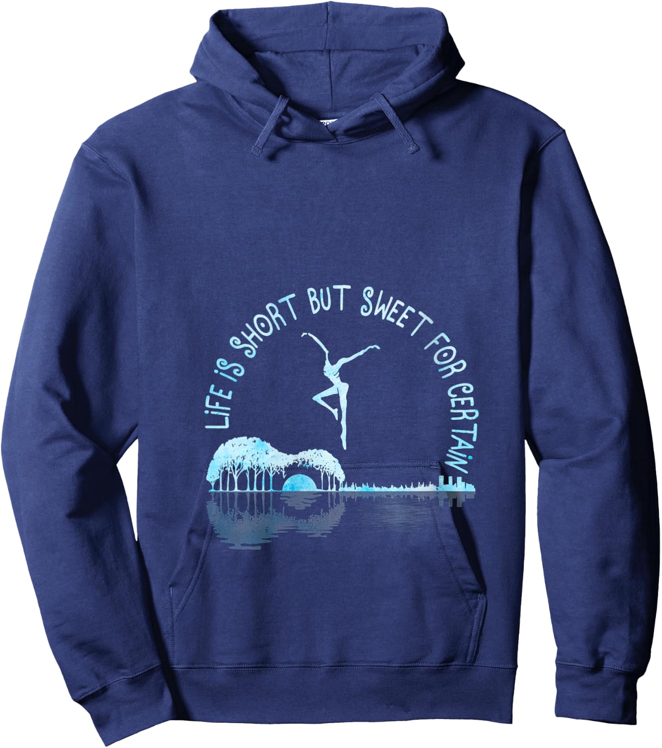 Music Lover Life Is Short But Sweet For Certain Guitar V-Neck Hoodie - Hoodie | Navy