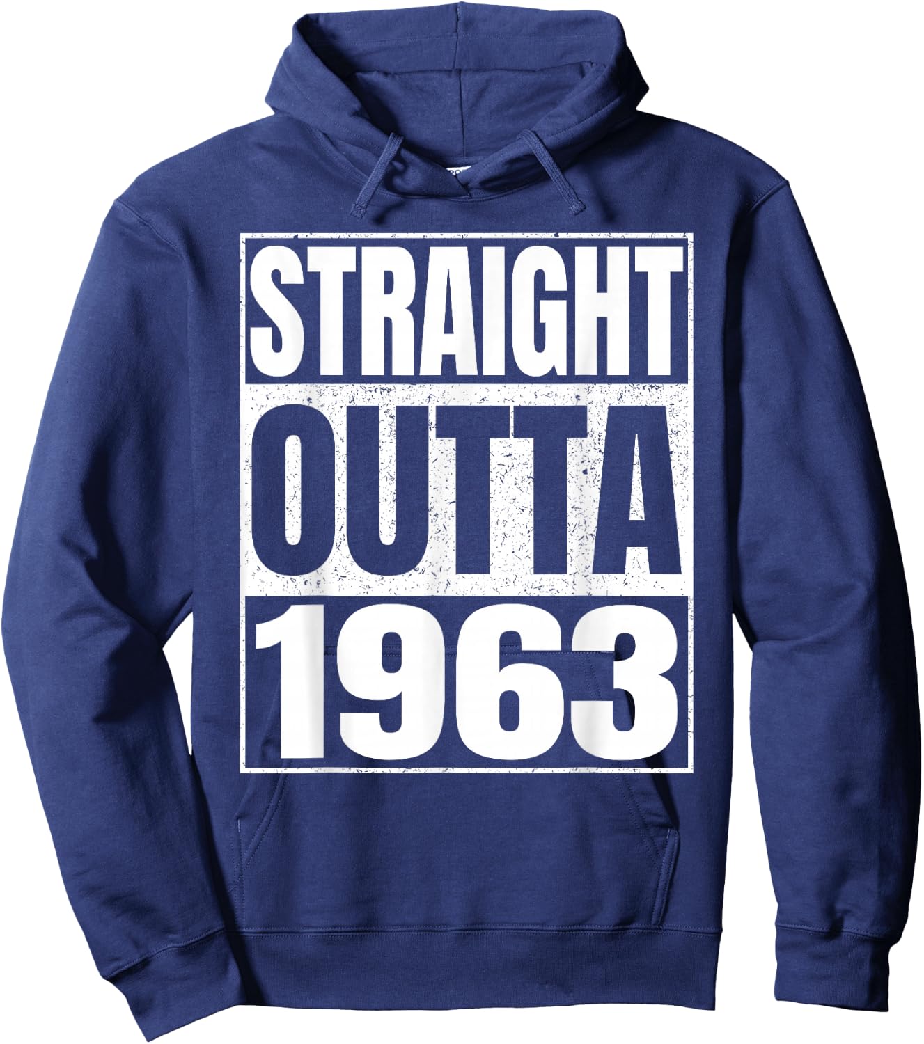 Straight Outta 1963 63rd Birthday Gifts 63 Years Old Vintage Hoodie - Hoodie | Navy