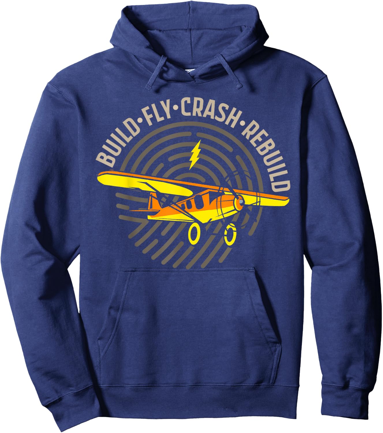 RC Plane - Model Aircraft - Build Fly Crash Rebuild Hoodie - Hoodie | Navy