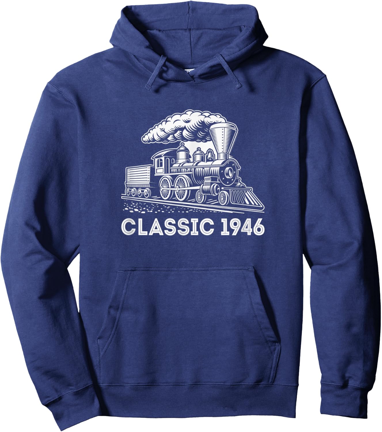 Classic 1946 Train Locomotive 76th Birthday Gifts Shirt Hoodie - Hoodie | Navy