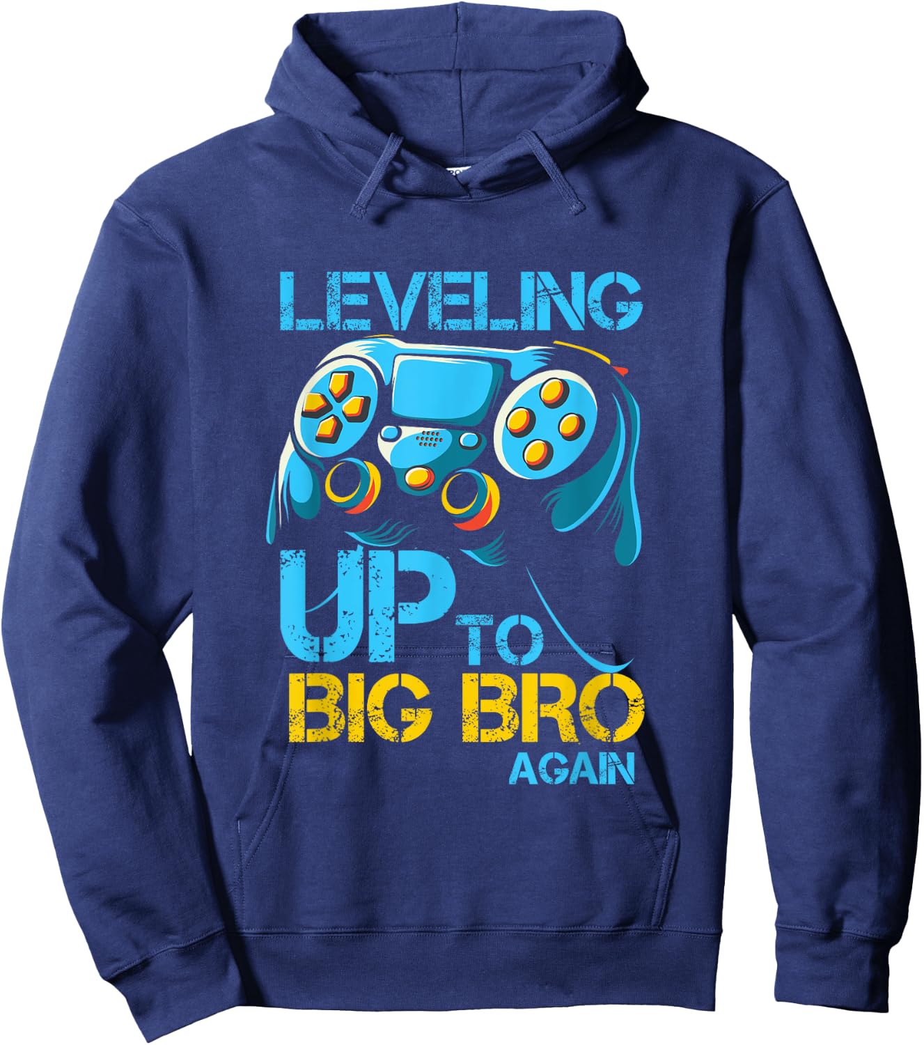 Leveling Up To Big Bro Again Gaming Lovers Vintage Hoodie - Hoodie | Navy