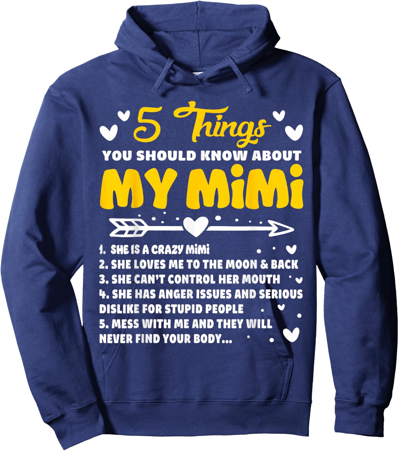 5 Things You Should Know About My Mimi Funny Grandma Hoodie - Hoodie | Navy