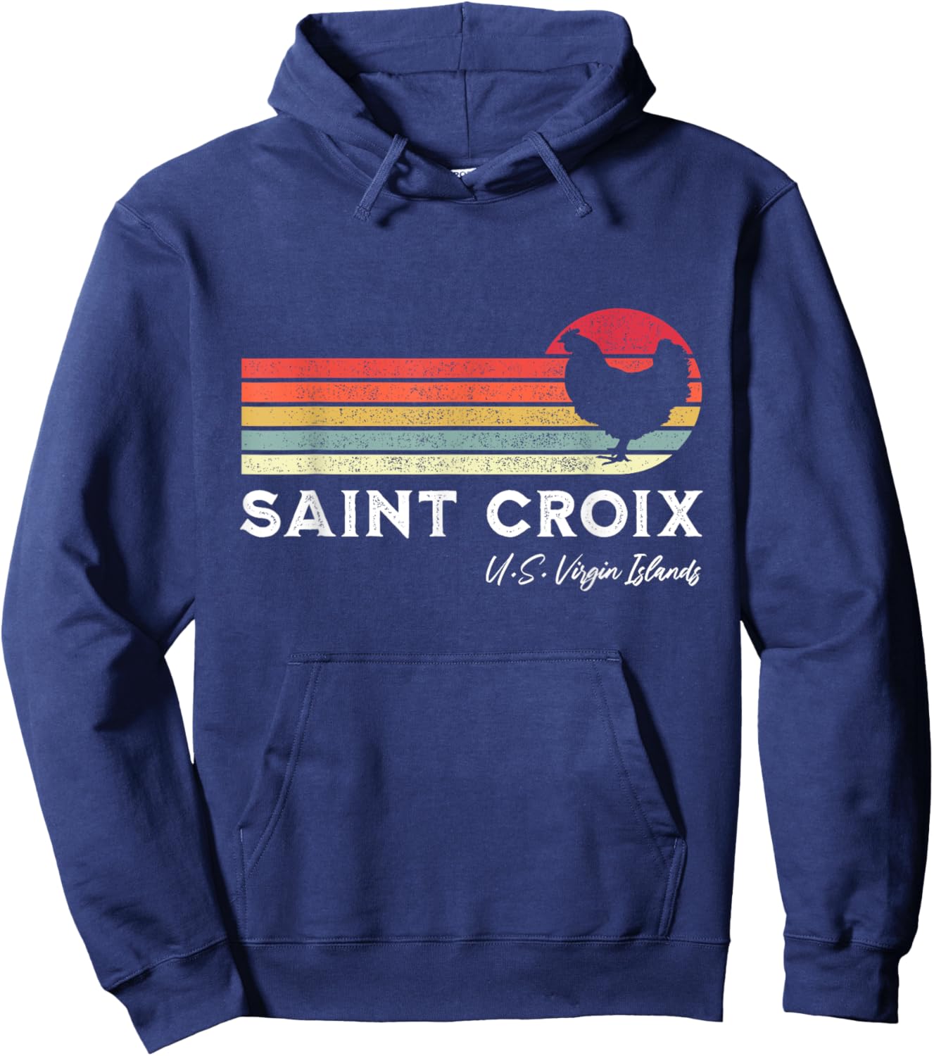 Saint Croix Retro Chicken Lover Souvenir Hoodie - Hoodie | Navy