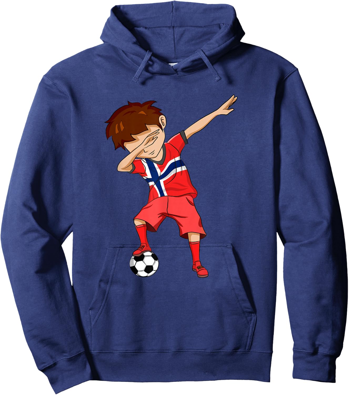 Dabbing Soccer Boy Norway Shirt Norwegian Hoodie - Hoodie | Navy