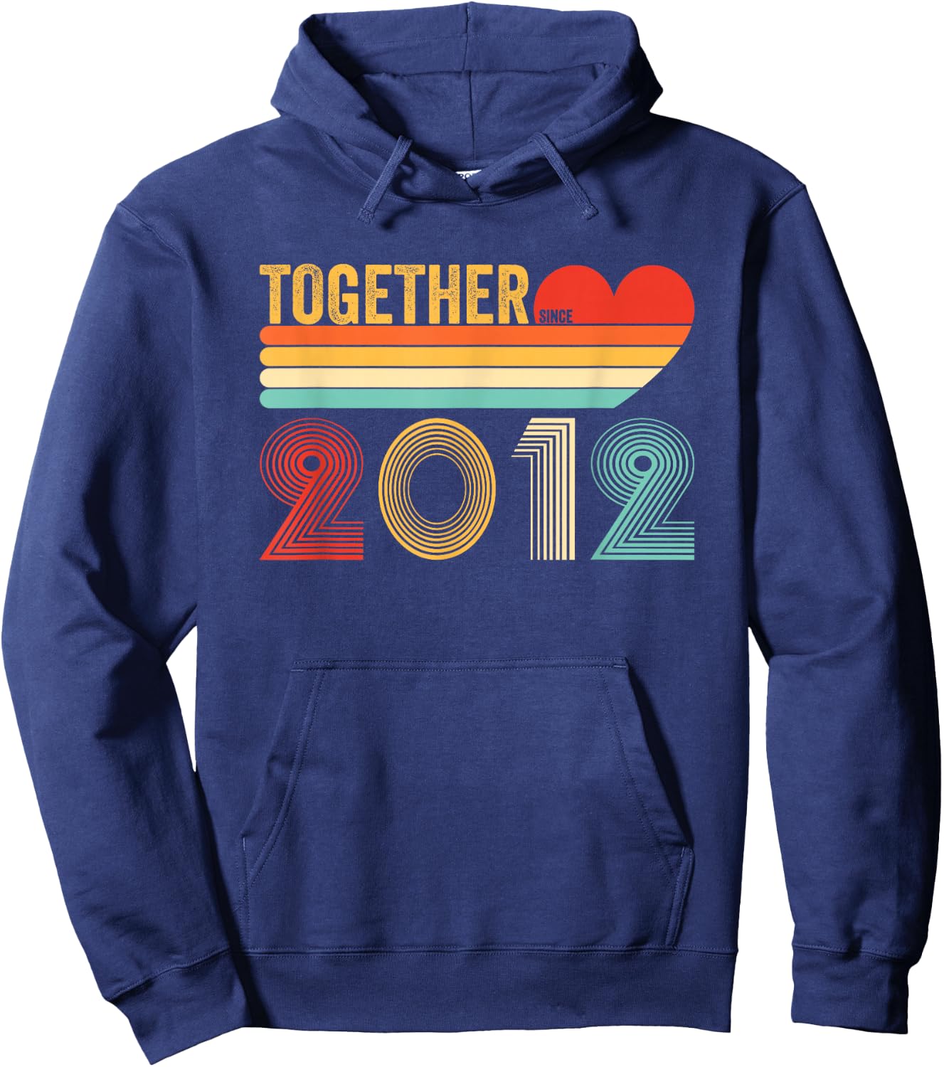 Together Since 2012 Shirt Couple Retro 10th Anniversary Hoodie - Hoodie | Navy