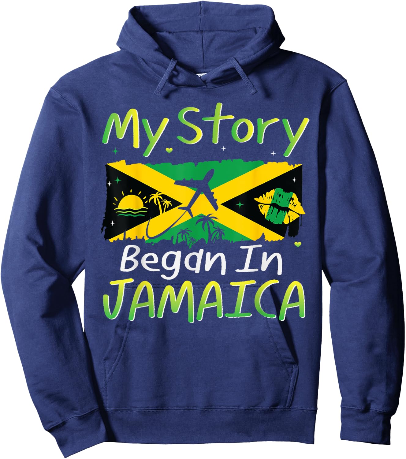 My Story Began in Jamaica Anniversary Trip Summer Vacation Hoodie - Hoodie | Navy