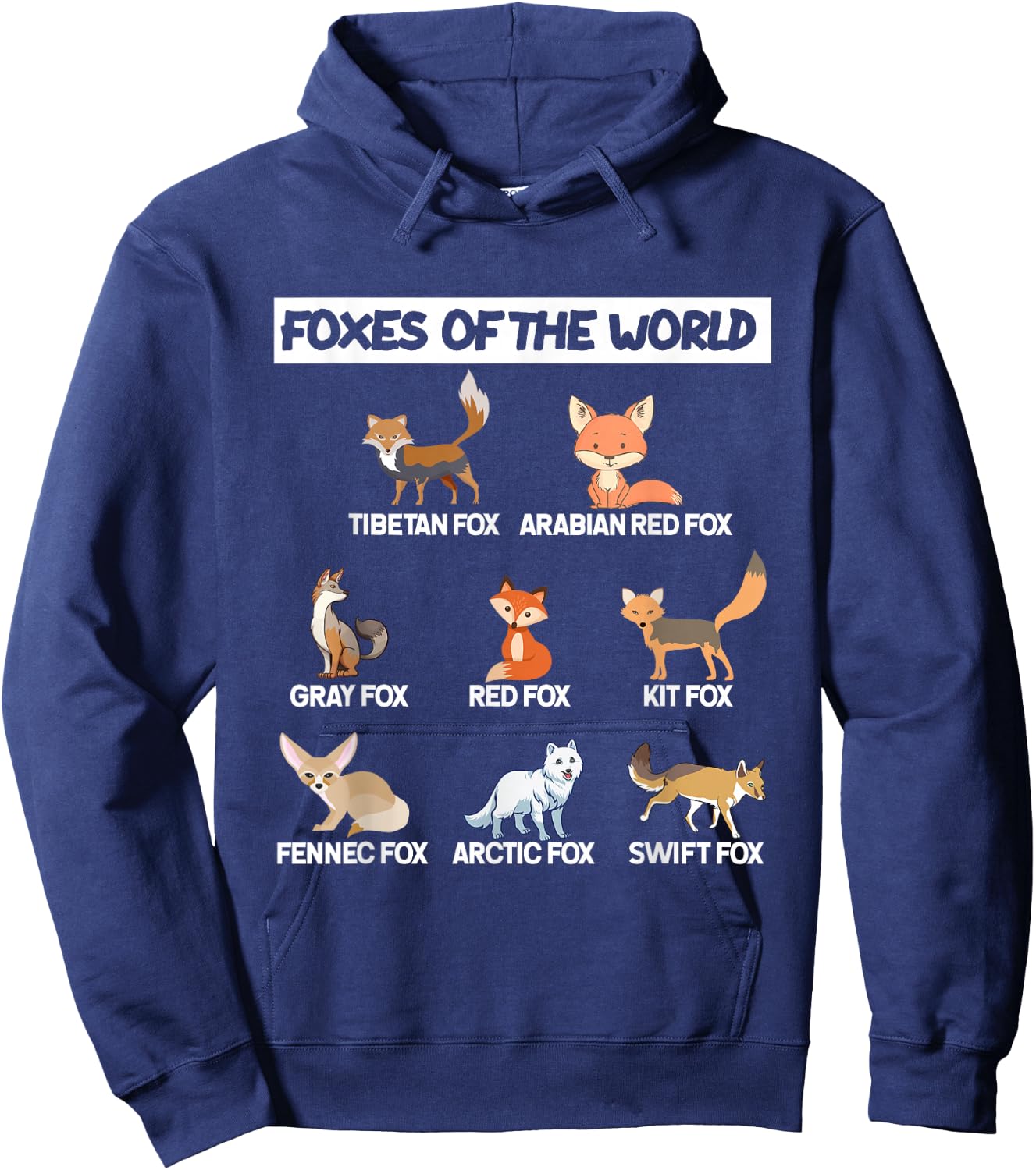 Foxes Of The World Types of Fox Lovers Gifts Hoodie - Hoodie | Navy