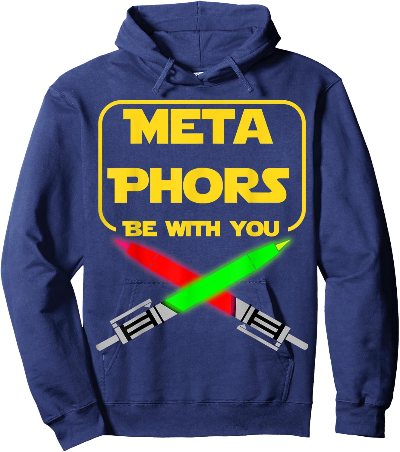 Nerdy Metaphors Be With You Science Fiction English Teacher Women Kids Hoodie - Hoodie | Navy