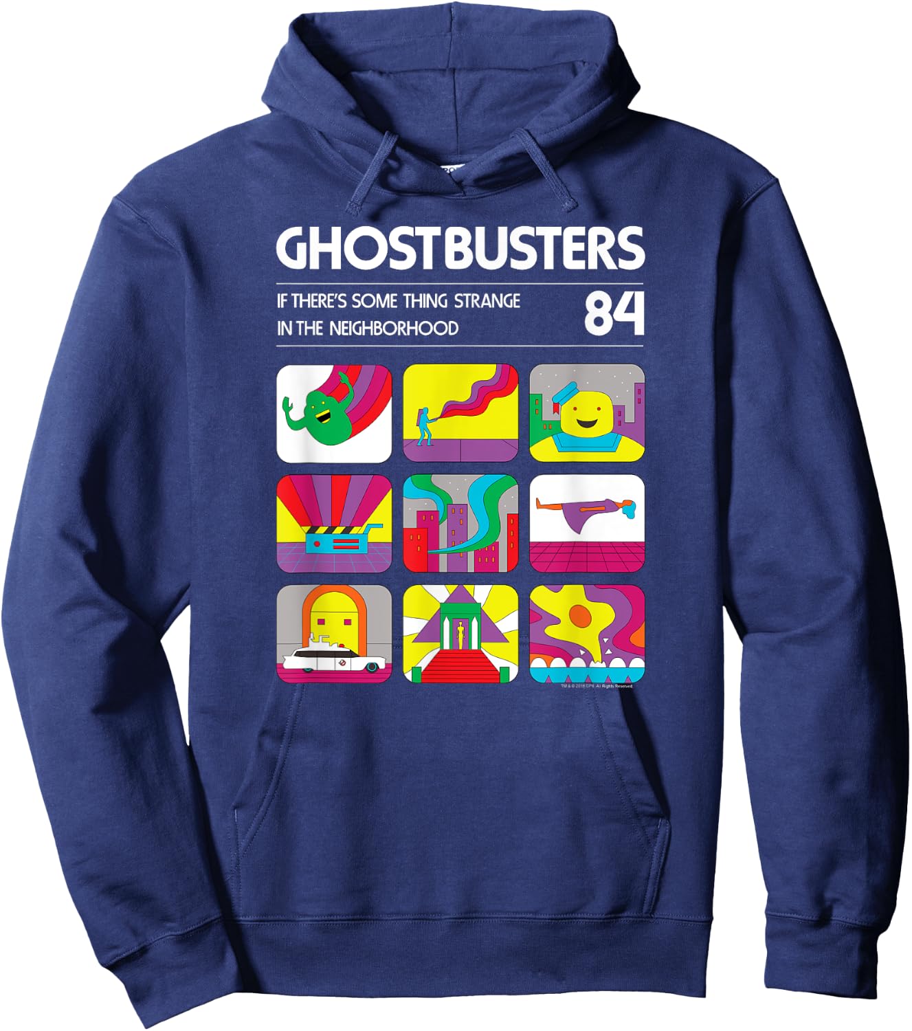 Ghostbusters Retro Video Game Graphics Vintage Movie Hoodie - Hoodie | Navy