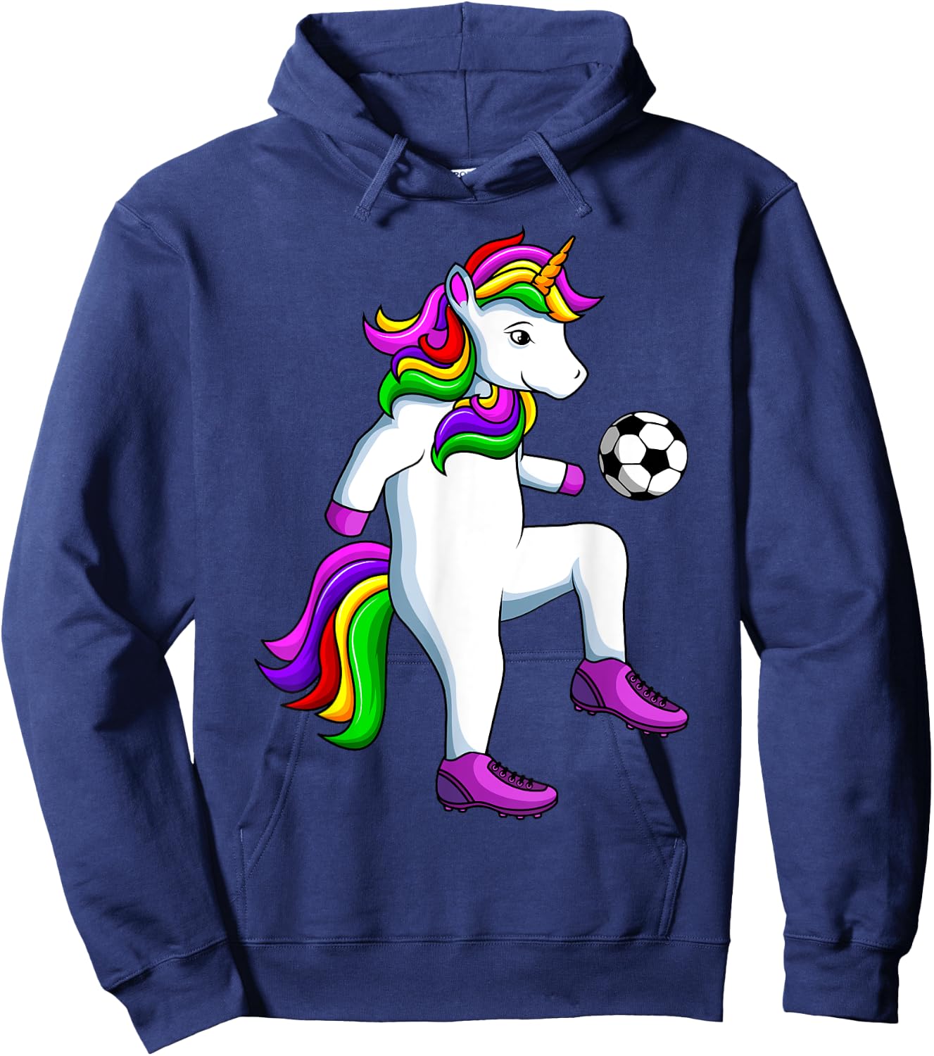 Soccer Girl Unicorn Youth Women Players Hoodie - Hoodie | Navy