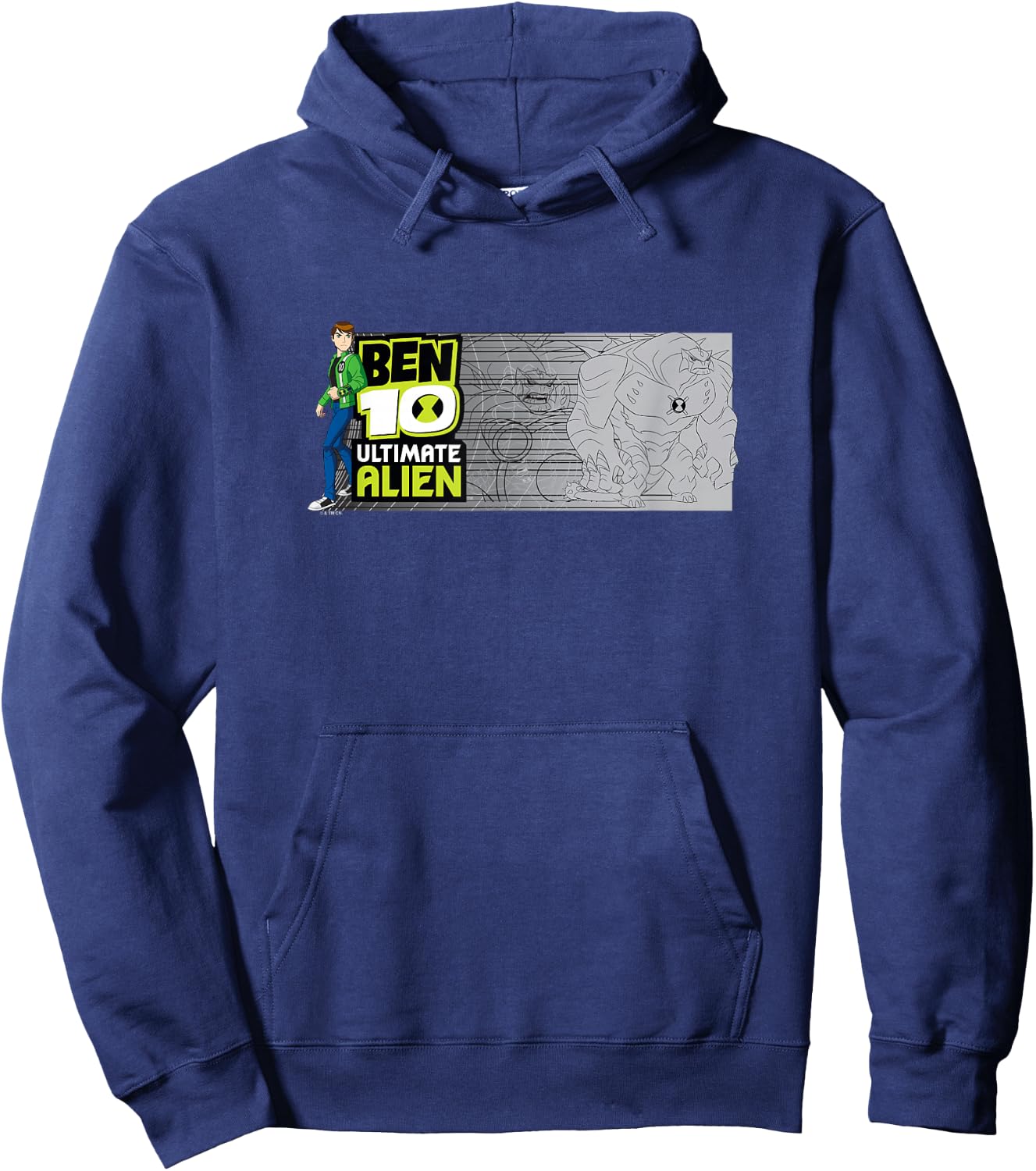 Ben 10 Ultimate Alien: Cosmic Destruction Humungousaur Logo Hoodie - Hoodie | Navy