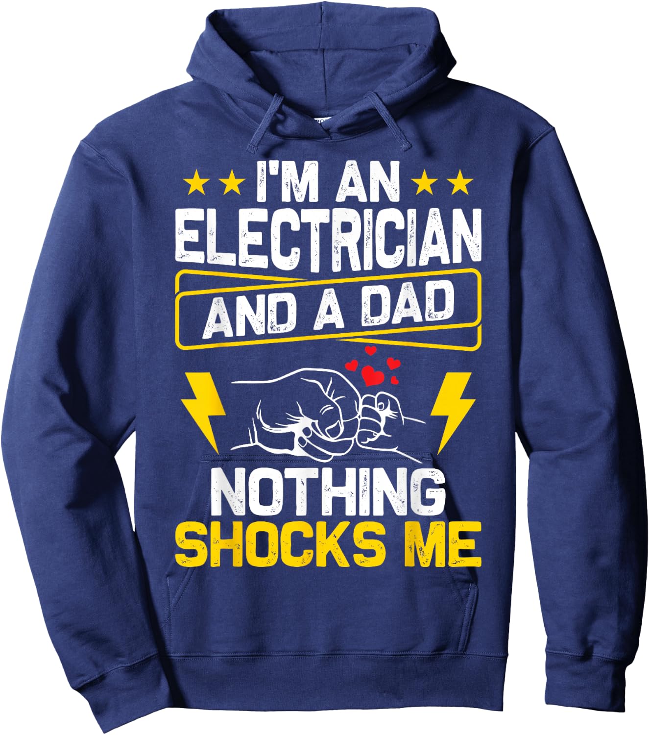 Funny Electrician Design Dad Electrical Engineer Him Hoodie - Hoodie | Navy