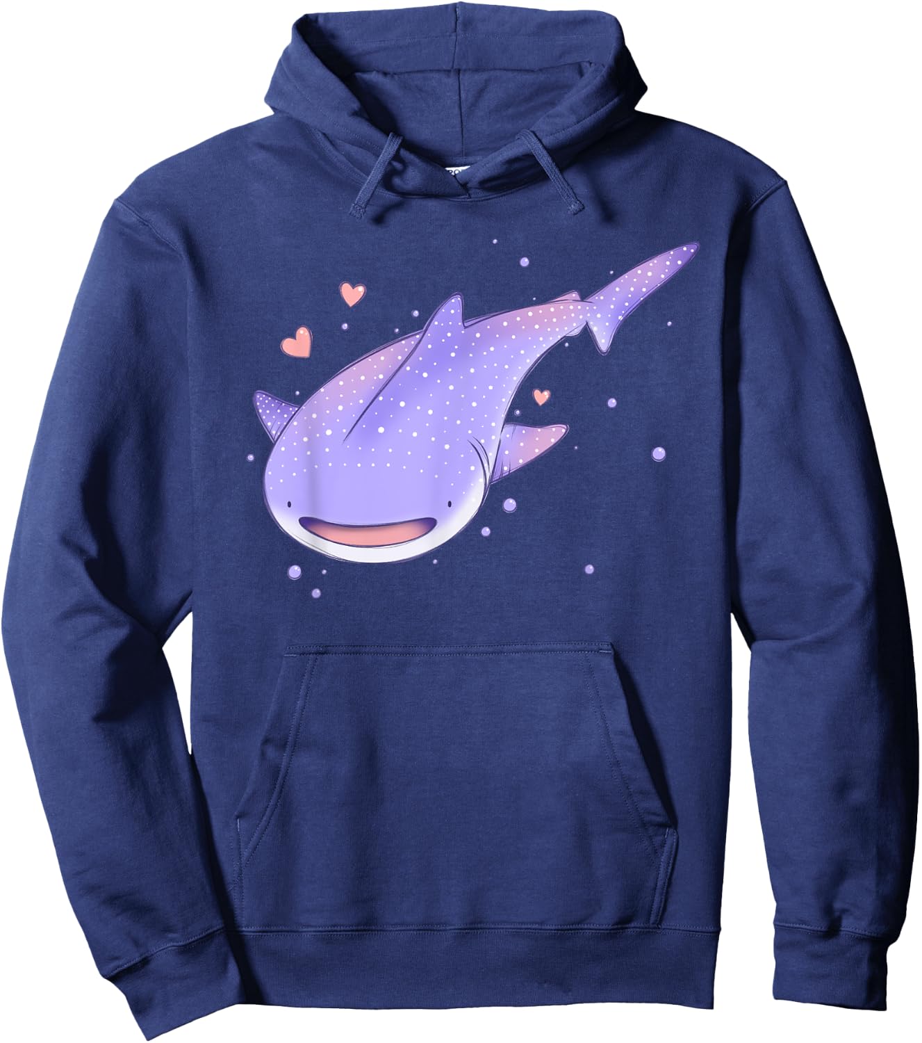 Cute Kawaii Pastel Whale Shark Sea Creature Hoodie - Hoodie | Navy