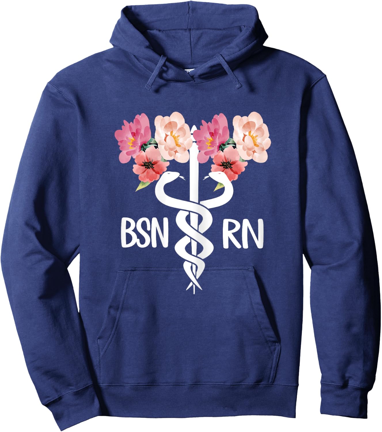 BSN RN Caduceus | Bachelor Of Science In Nursing Student Hoodie - Hoodie | Navy