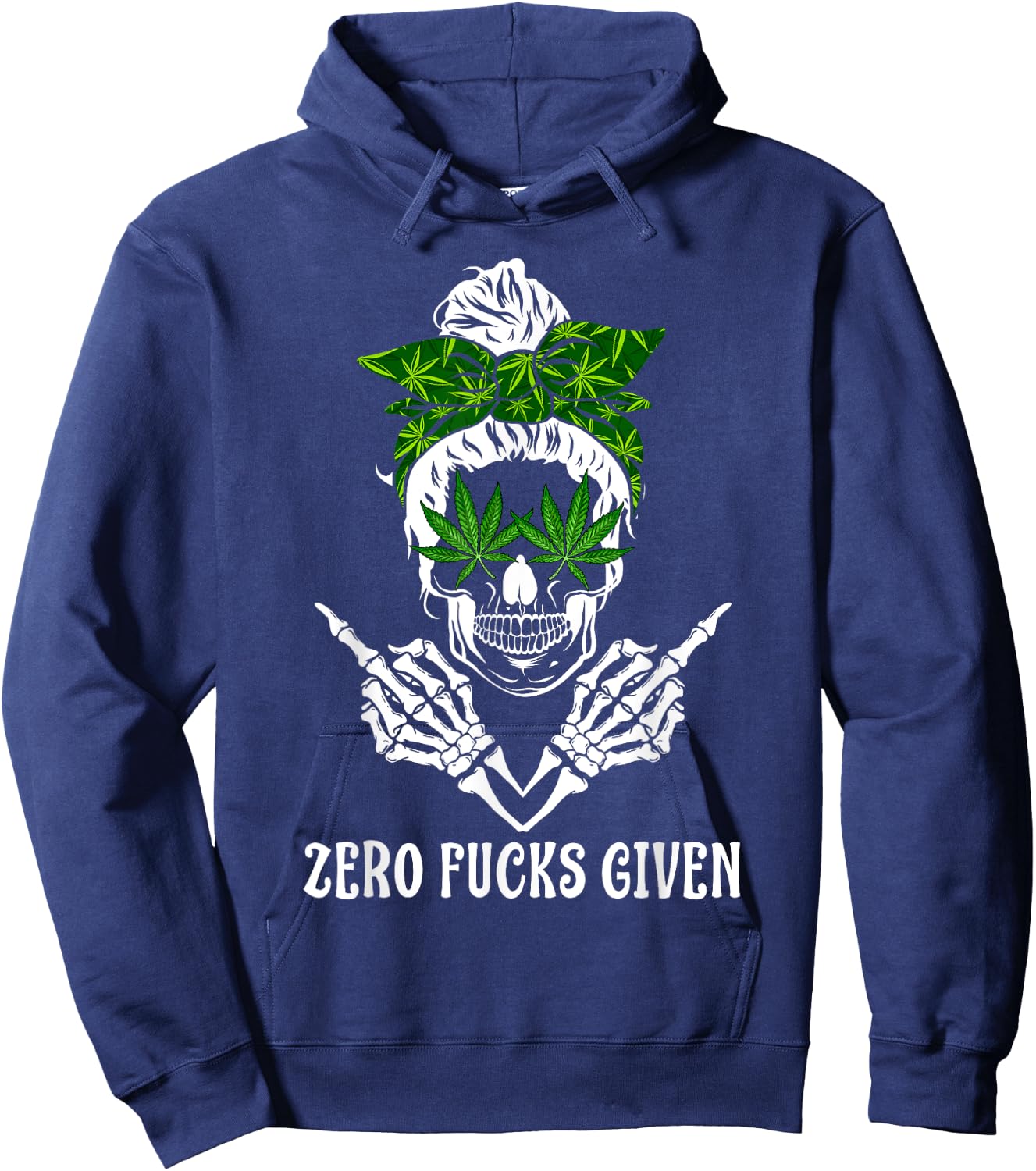 Men Women Weed Skull Cannabis Marijuana 420 THC Weed Lover Hoodie - Hoodie | Navy