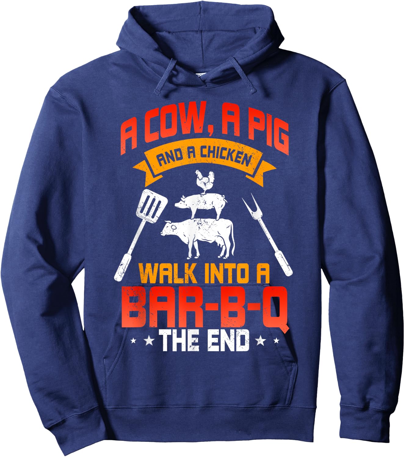 BBQ Grilling Lover Barbecue Chef Meat Grill Funny Cook Hoodie - Hoodie | Navy