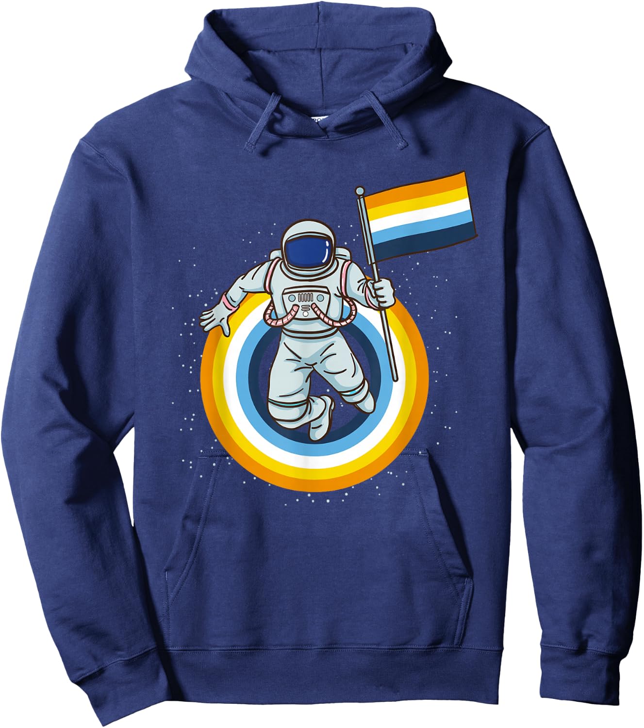Astronaut Aroace Pride Flag Hoodie - Hoodie | Navy