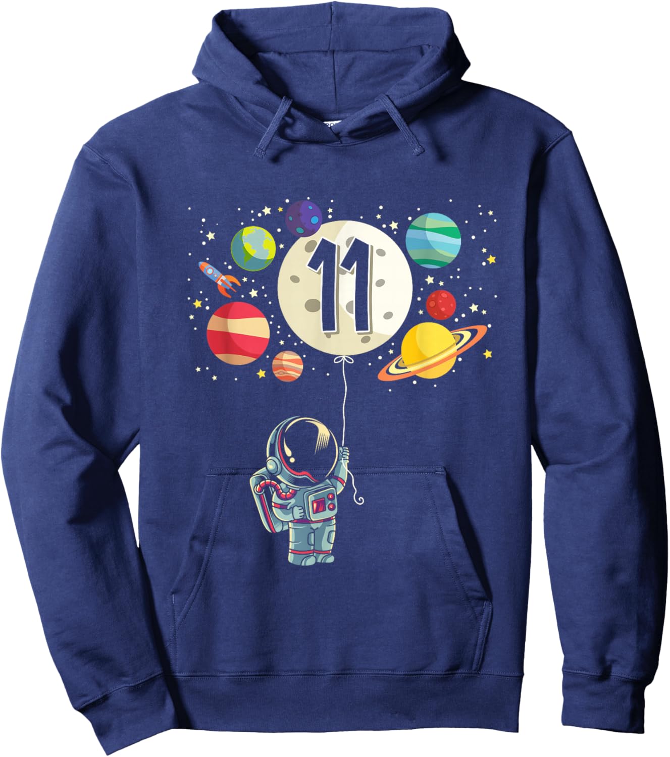 11 Years Old Birthday Boy Gifts Astronaut 11th Birthday Hoodie - Hoodie | Navy