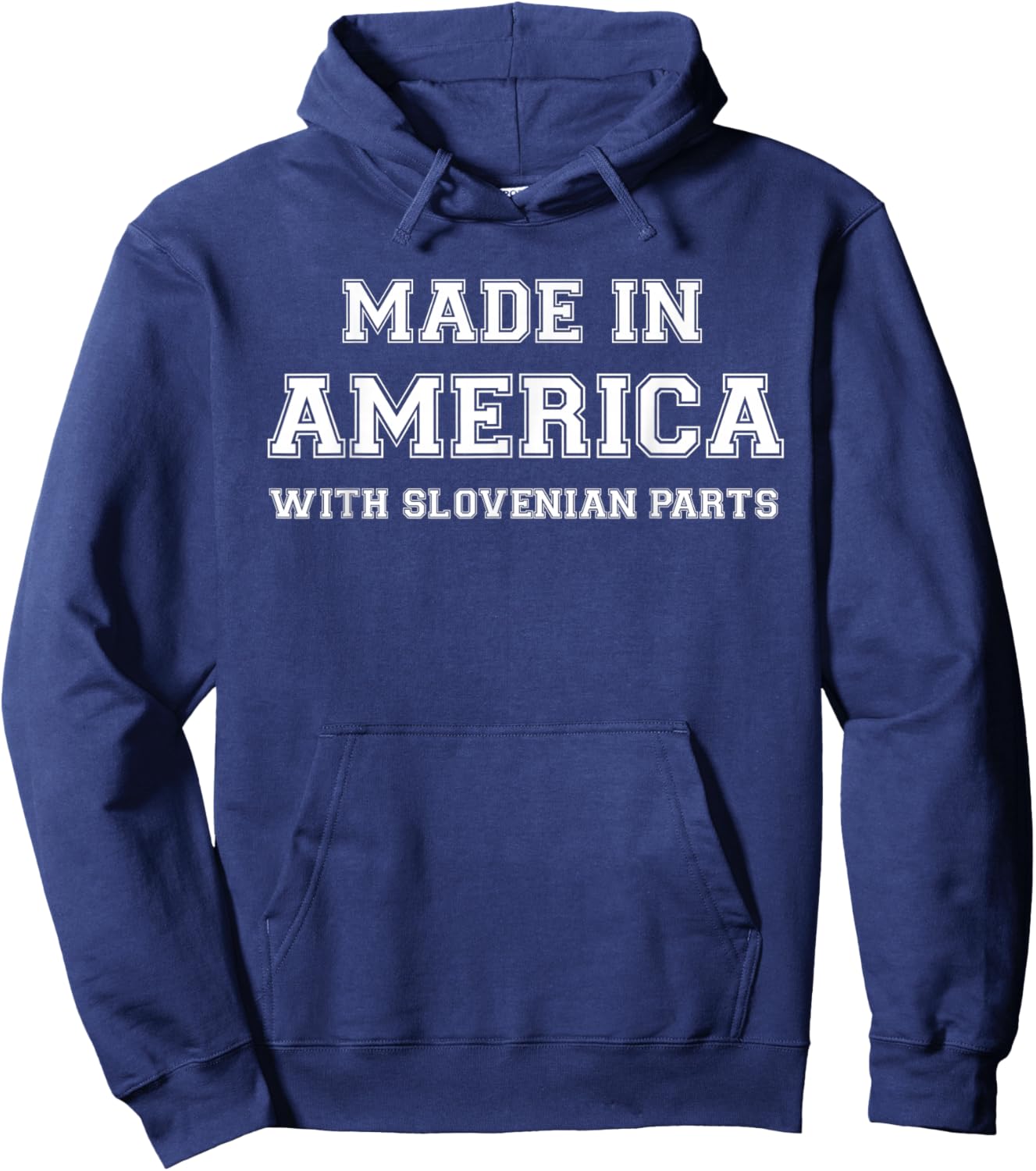 MADE IN AMERICA WITH SLOVENIAN PARTS Slovenia USA Hoodie - Hoodie | Navy