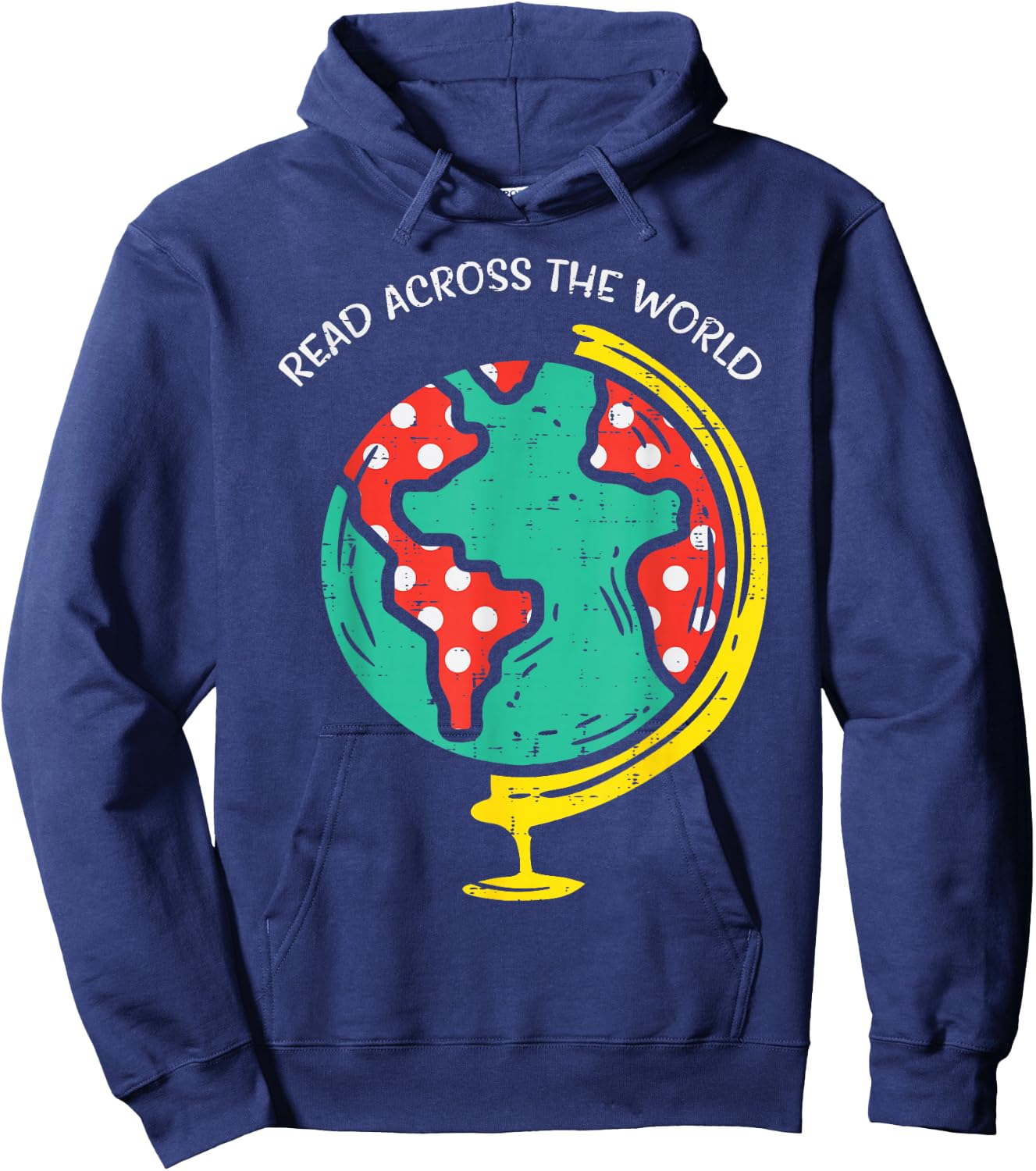 Read Across The World Globe Book Lover Bookworm Librarian Hoodie - Hoodie | Navy