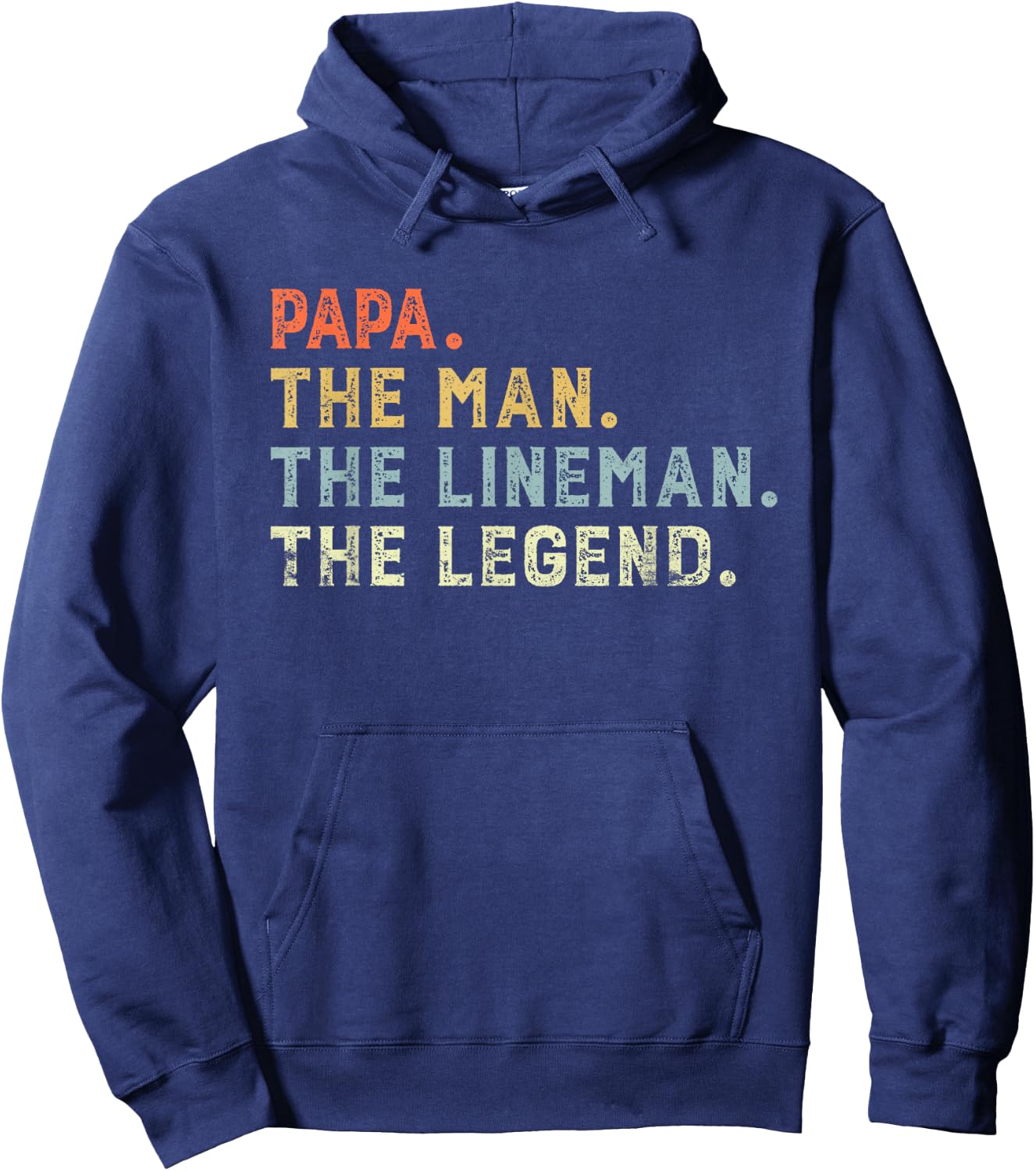 Retro style PAPA The Man lineman Legend Father day Lineman Hoodie - Hoodie | Navy