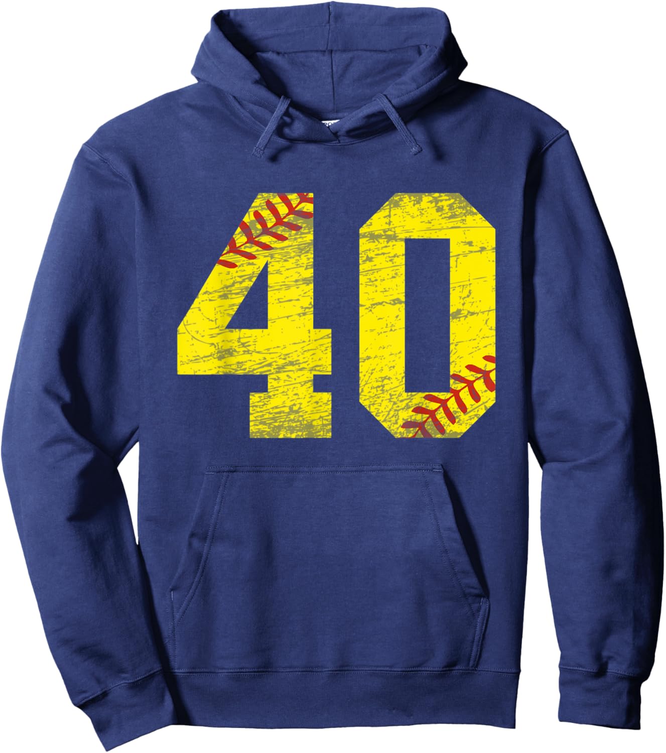 Softball Number #40 Softball Lover Vintage Retro Hoodie - Hoodie | Navy
