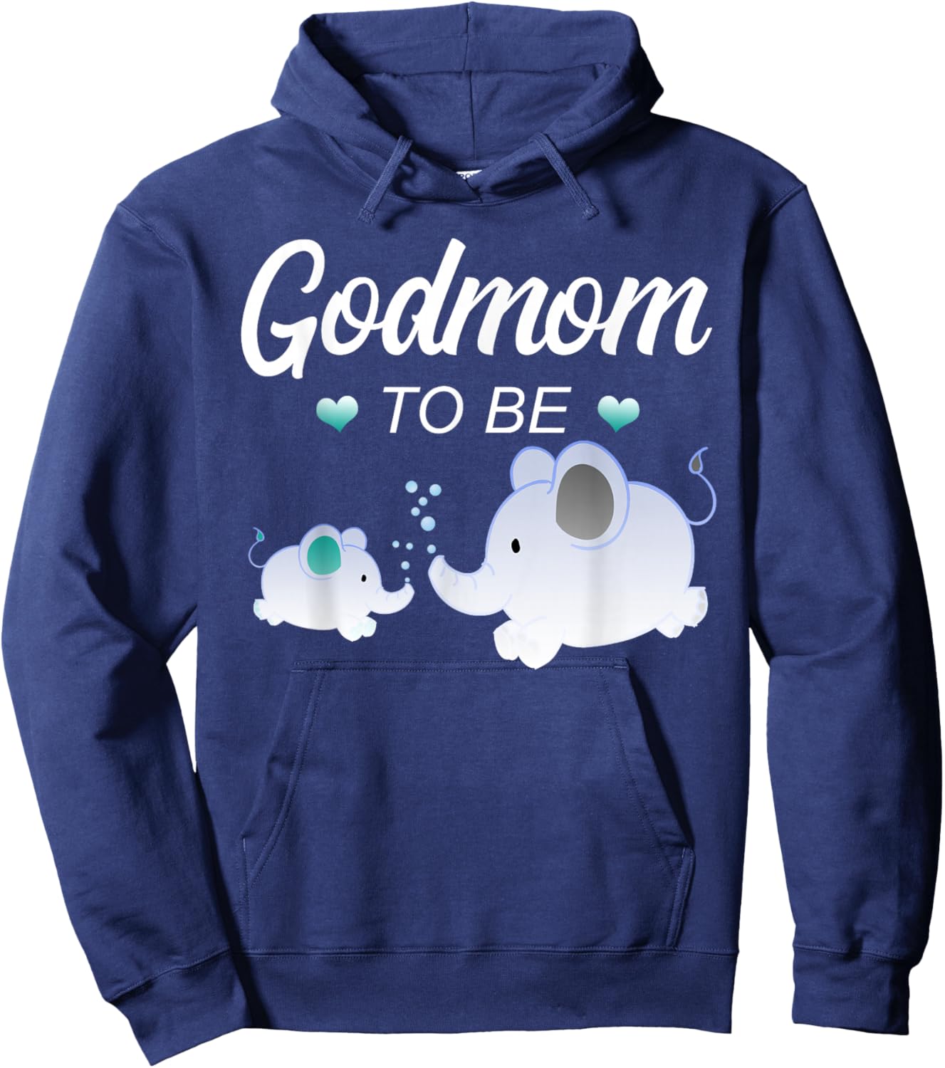 Godmom To Be Elephant Baby Shower For Boy Hoodie - Hoodie | Navy