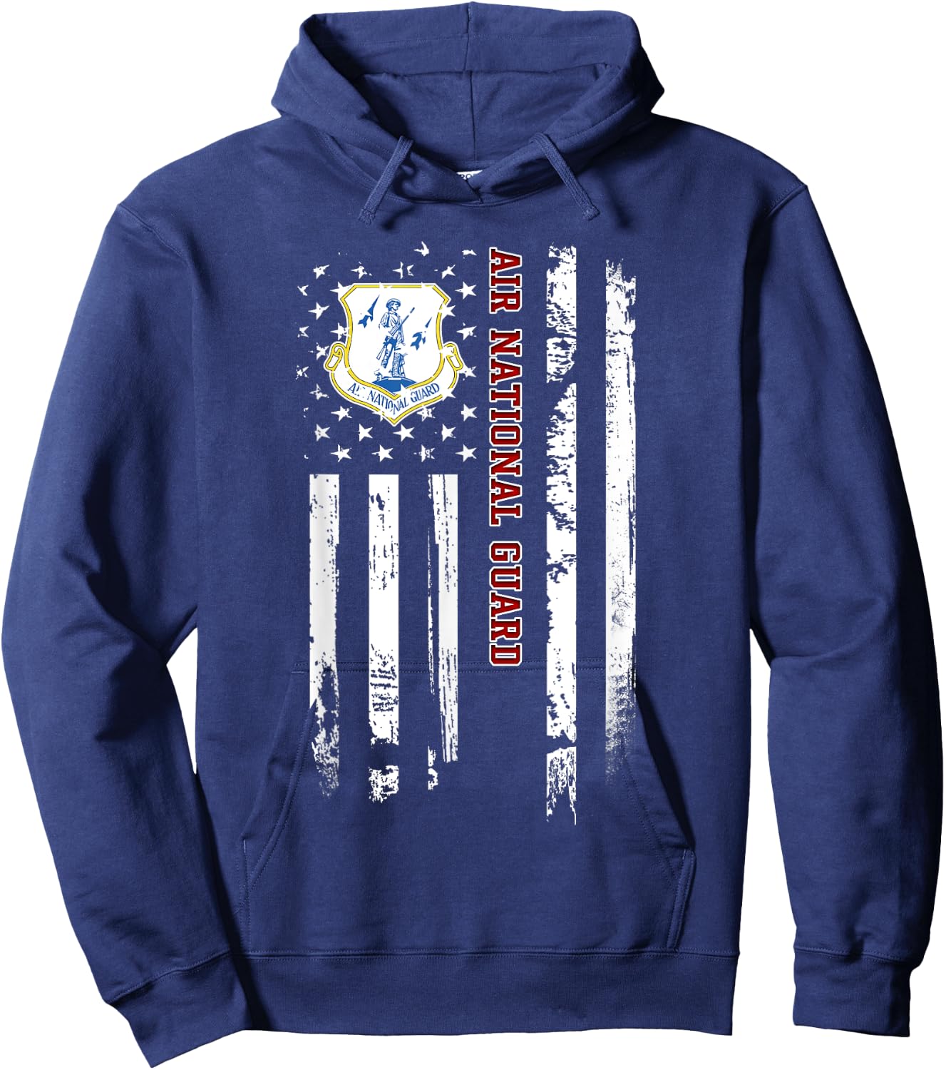 Air National Guard Veteran USA Flag Veterans Day Christmas Hoodie - Hoodie | Navy